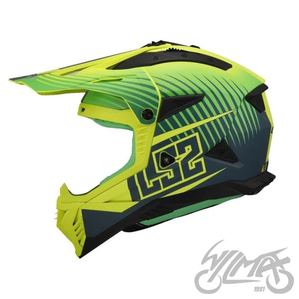 Kask LS2 MX708 Fast II Duck Matt Hi-Vis Green Yel — 3XL — ujęcie 2