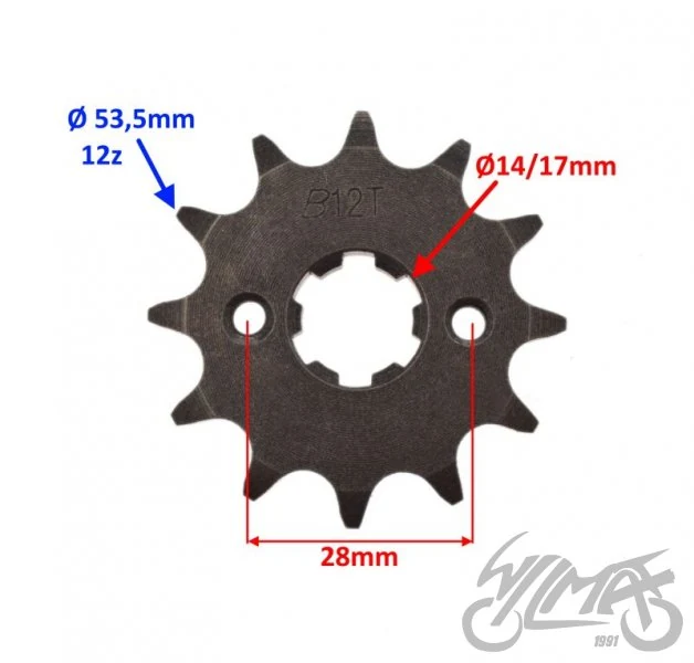 Zębatka przód zdawcza 12z 428 enduro py Derbi +zab — ujęcie 2