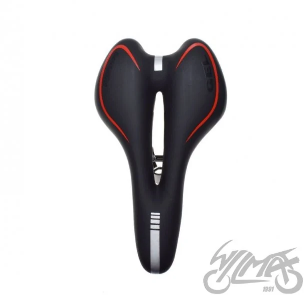 Siodełko rowerowe MTB czarno/czer gel — ujęcie 2