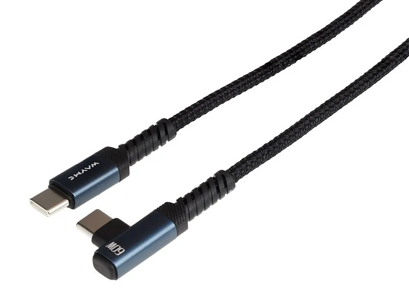 WAYME Kabel do ładowania i synchronizacji w oplocie z mikrofibry 100 cm USB-C > USB-C 90° max 60W — ujęcie 5
