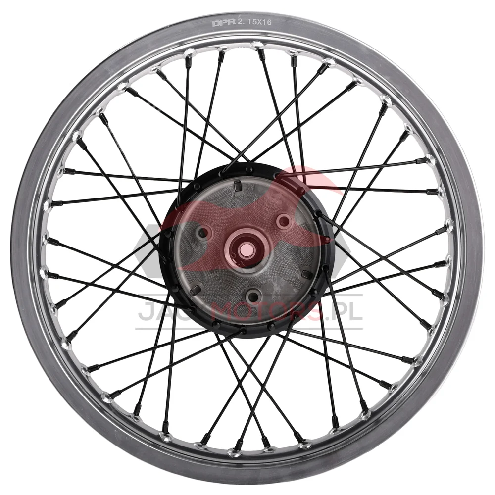 Koło jezdne Simson 2,15 × 16 S50/51/70 aluminium DPR Classic czarna piasta + szprychy — ujęcie 4