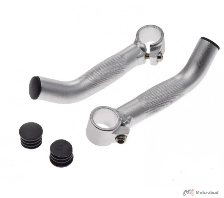 Rogi kierownicy rowerowe srebrne aluminiowe 2 szt.