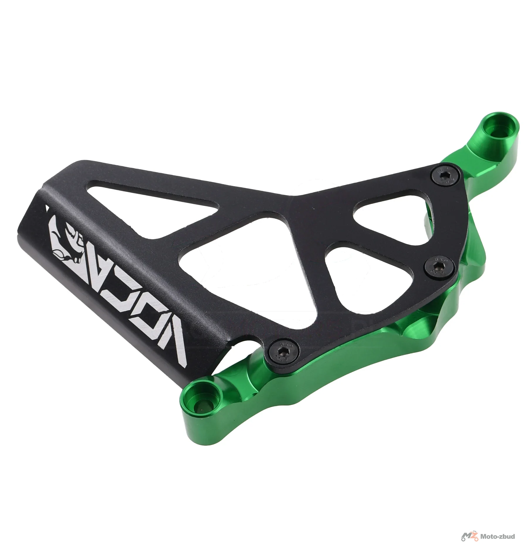 Pokrywa zębatki zdawczej VOCA racing czarno - zielona aluminium CNC Minarelli AM6 — ujęcie 2