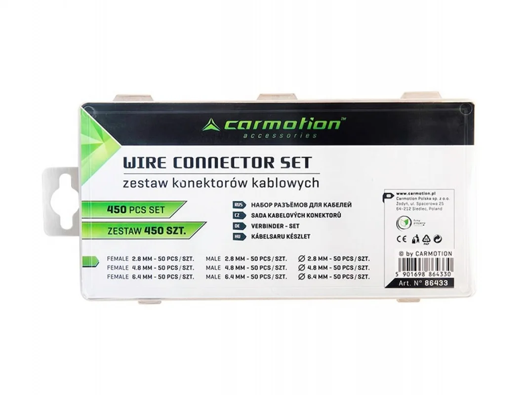 Zestaw konektorów kablowych / Końcówki elektryczne 450 szt — ujęcie 2