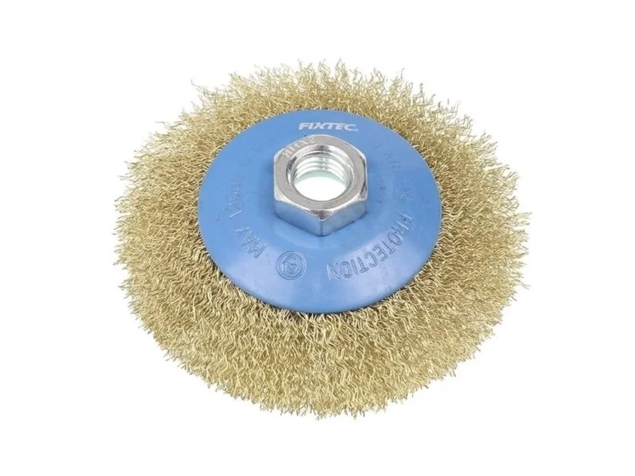 Szczotka tarczowa do szlifierki 100 mm # nakrętka M14x2 # mosiądz 0.3 mm — ujęcie 2