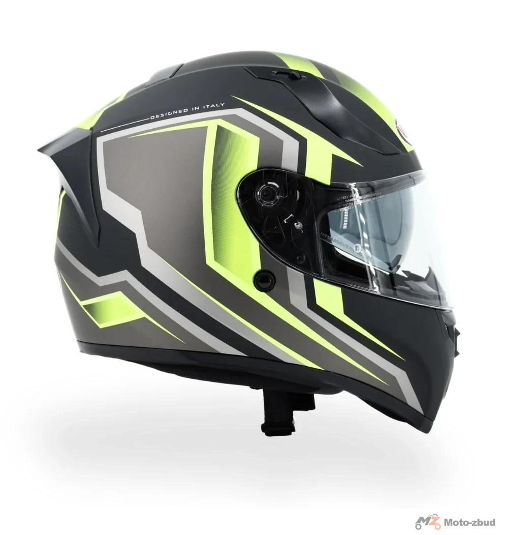 Kask VCAN model H128 gravity-fluo yellow integralny z blendą czarny mat-żółty S — ujęcie 5
