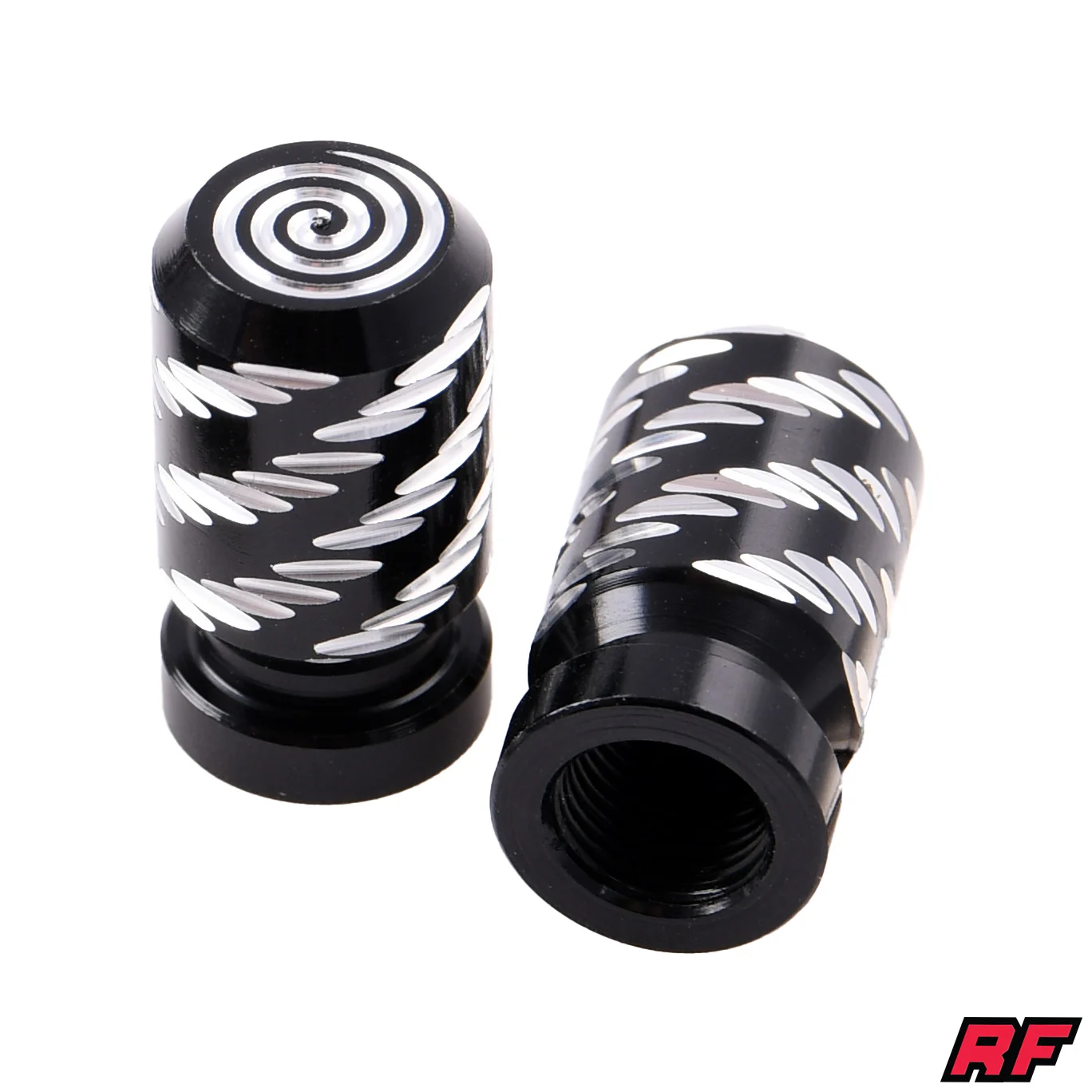 Nakrętka wentyla Racing Force spiral czarna 2szt — ujęcie 1