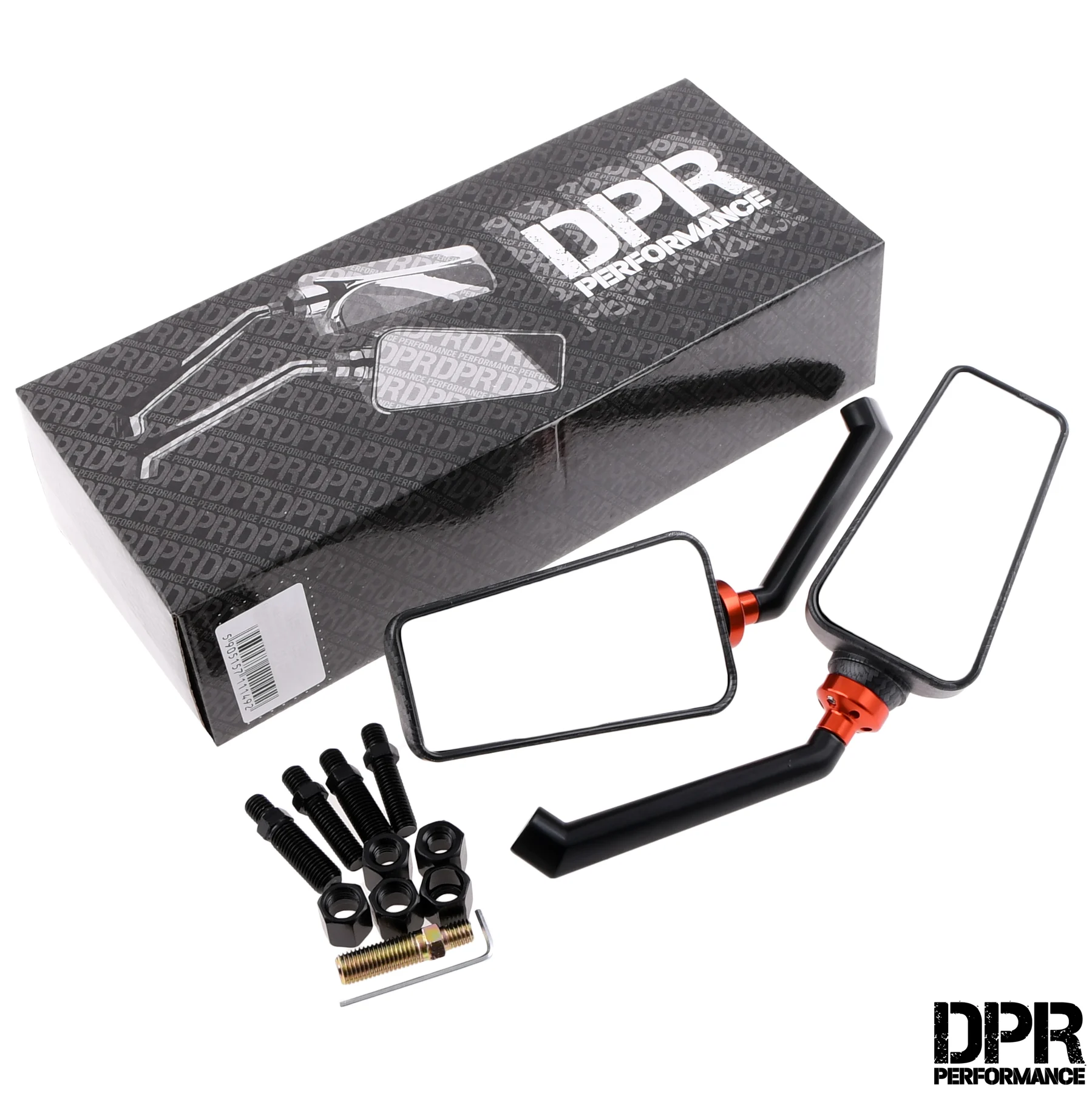 Lusterka M8 / M10 uniwersalne DPR Performance carbon Matt kpl. — ujęcie 2