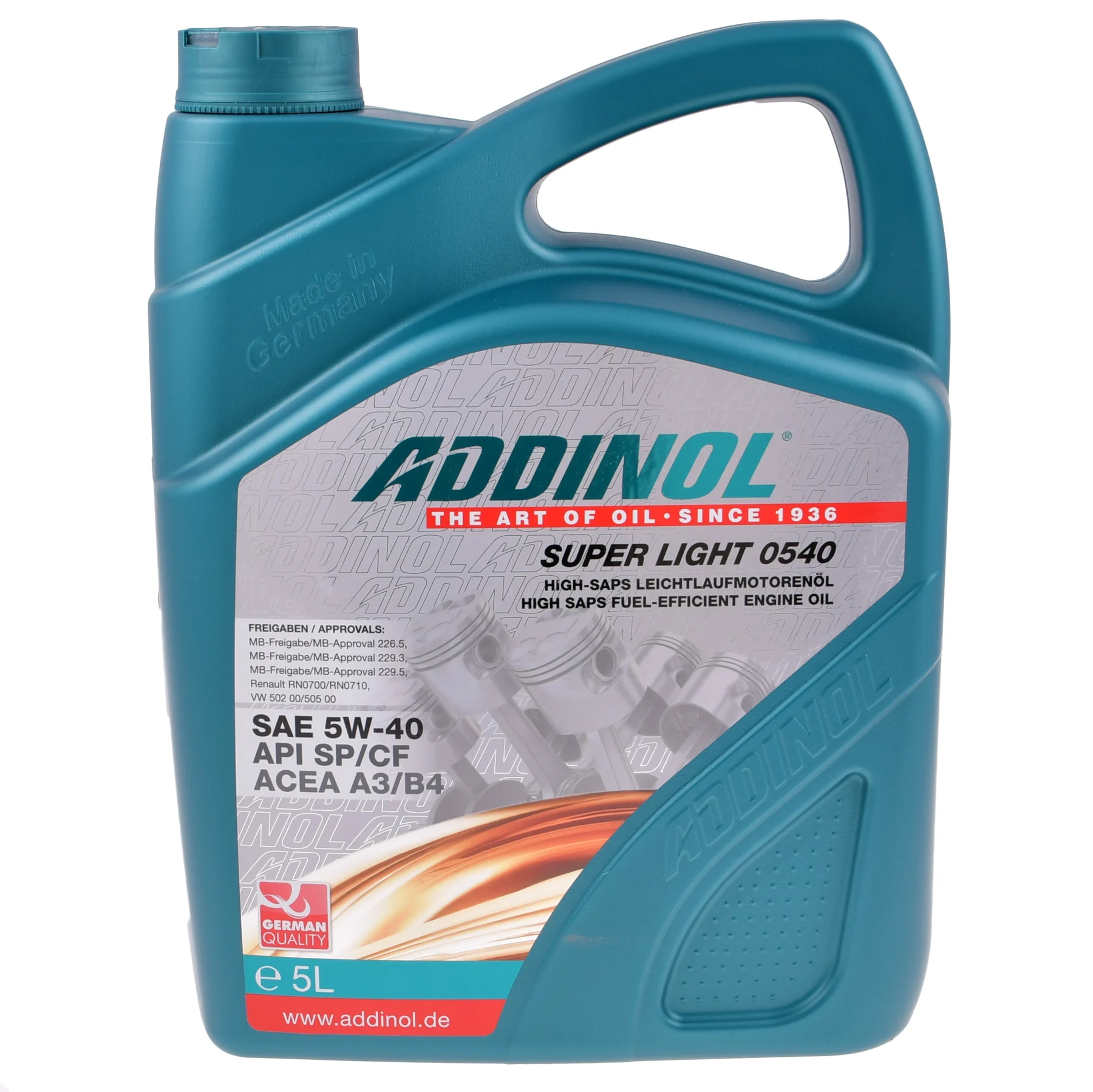 Olej silnikowy Addinol 5W40 super light mv 0540 5 l — ujęcie 1