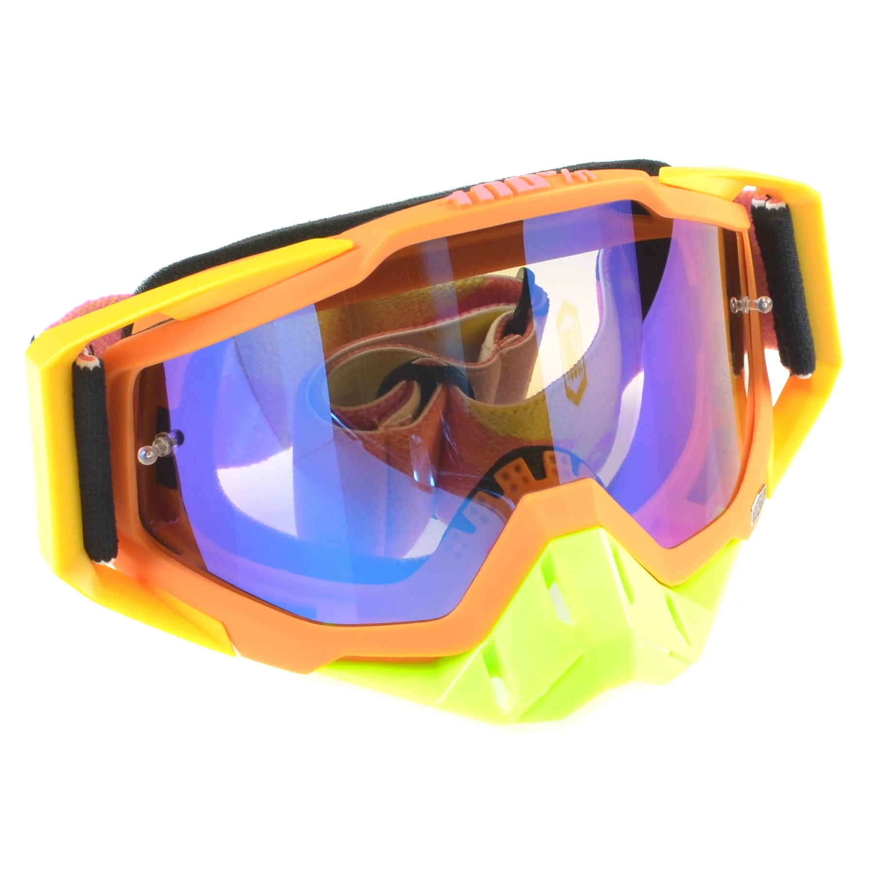 Gogle Replika pomarańczowo żółte blue lens