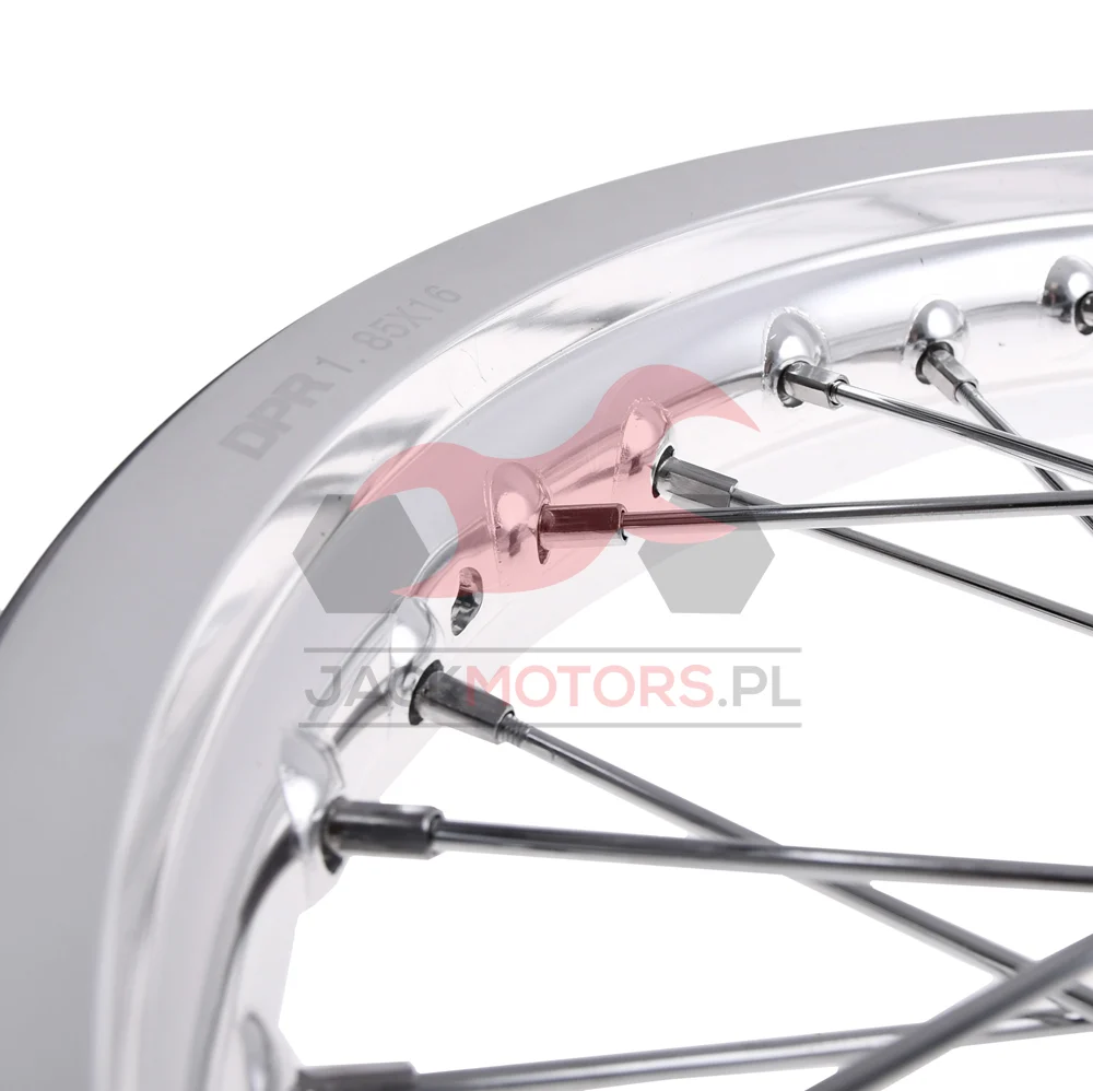 Koło jezdne Simson S51 1,85 × 16 aluminium DPR Classic czarna piasta + szprychy chrom — ujęcie 4