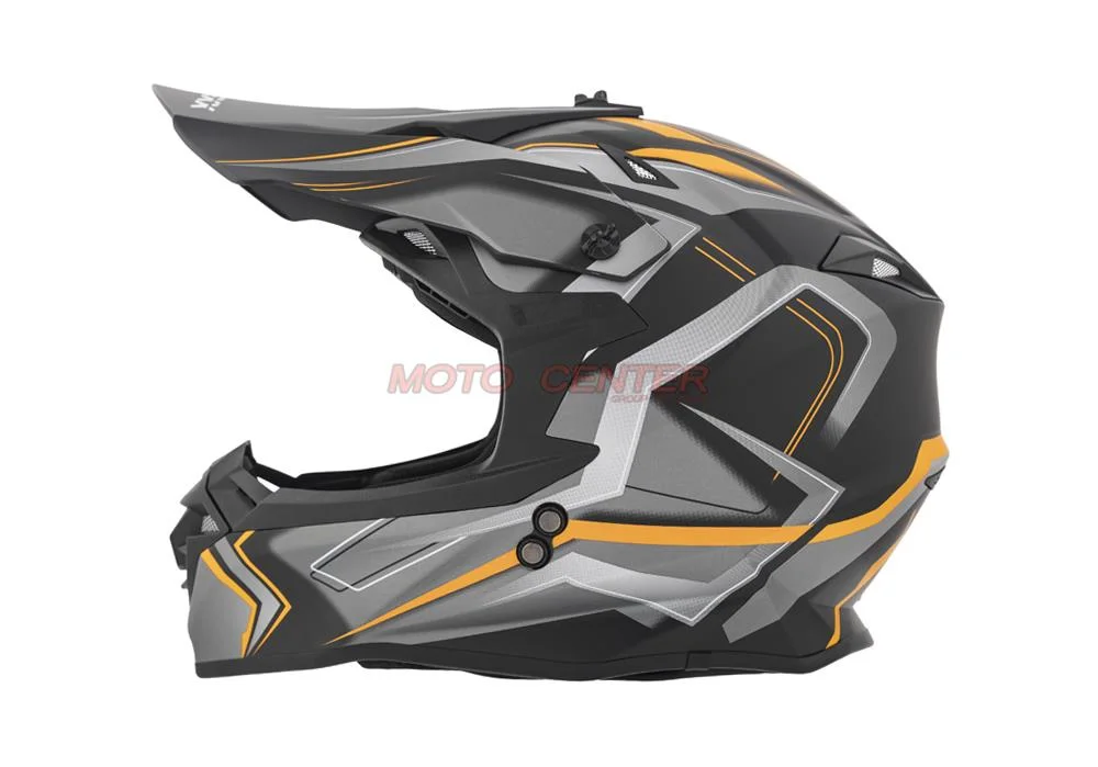 Kask crossowy BLEXX YS-217 czarny mat/grafit/pomarańczowy M Homologacja ECE R22.06 — ujęcie 2