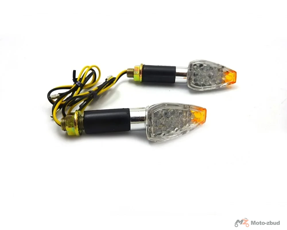 Kierunkowskazy (CH-1003-4) LED chrom (plastikowe / podłużne / długie ramie) — ujęcie 2