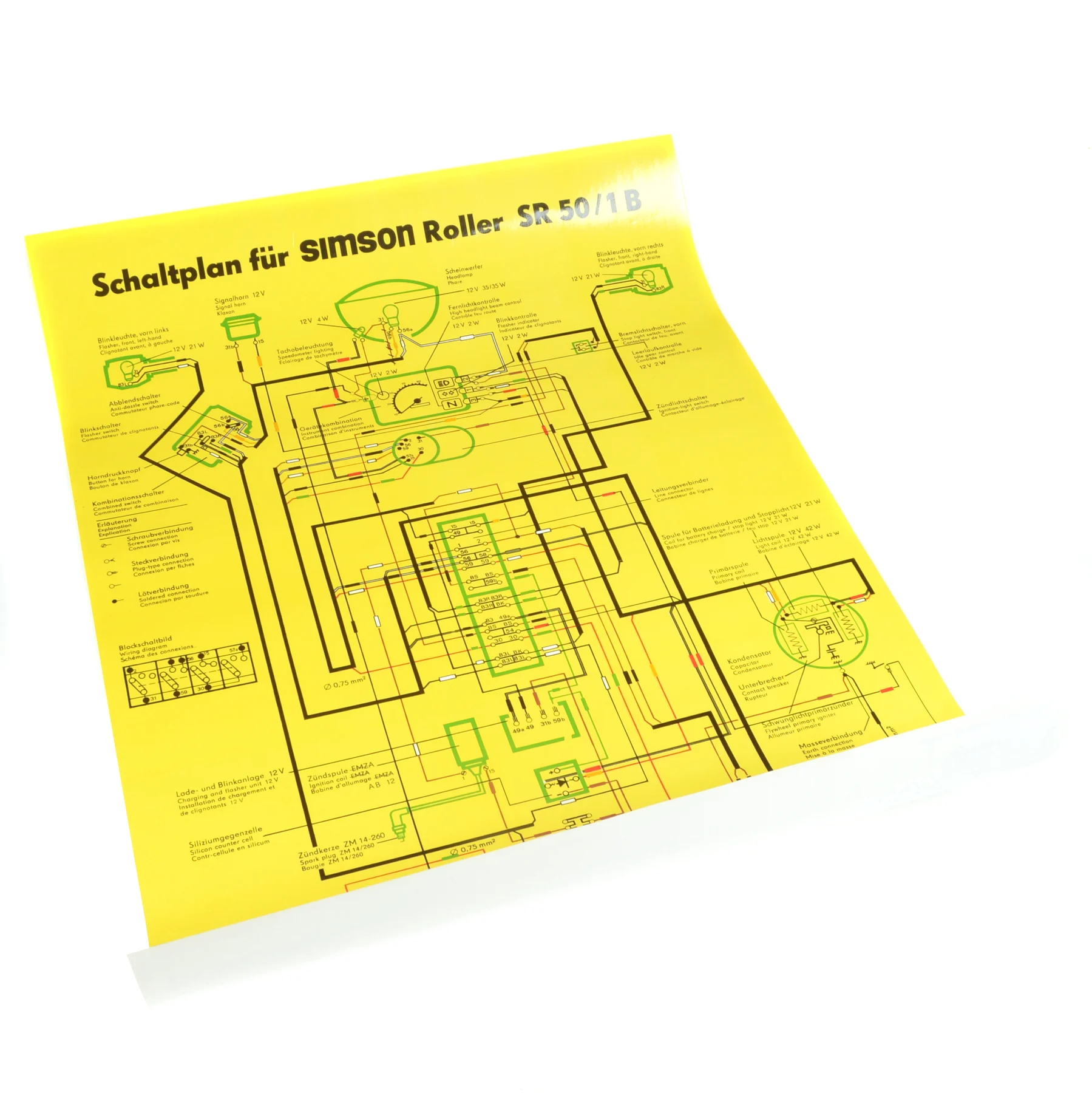 Plakat schemat instalacji Simson SR50/1 b MZA — ujęcie 1
