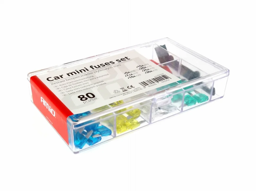 Bezpieczniki płytkowe mini pudełko 80 szt. MIX — ujęcie 2