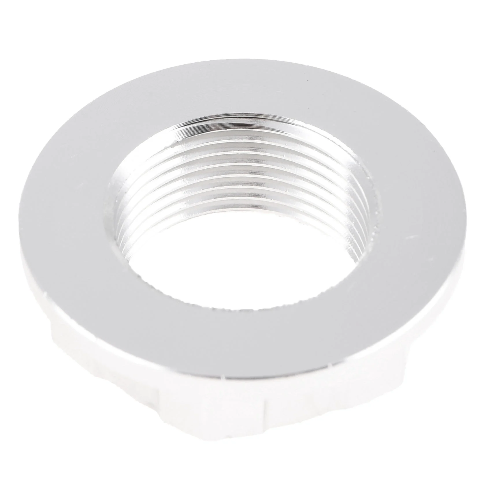 Nakrętka półki widelca Simson M24 × 1,5 aluminium CNC anoda srebrna DPR Performance — ujęcie 1