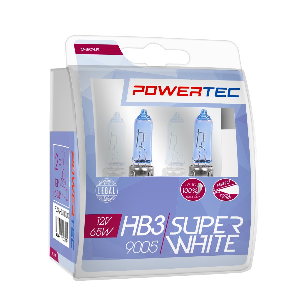 Żarówka halogenowa HB3 12 V 65 W Super White DUO M-Tech PTZSWHB3-DUO — ujęcie 3