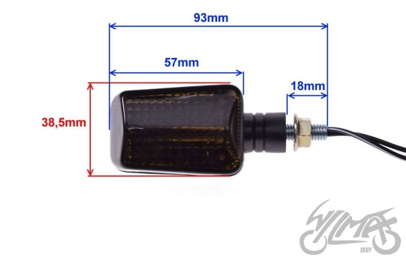 Kierunkowskaz mini — czarny, ciemny klosz, krótki — AL12797 — ujęcie 2