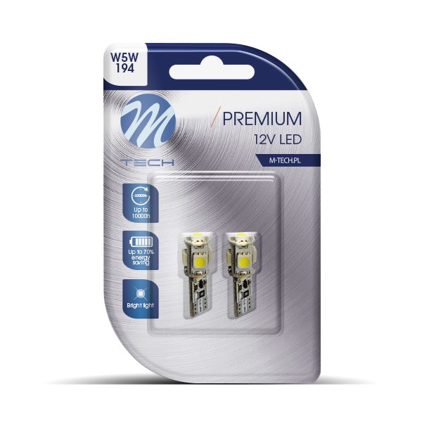 Żarówka LED W5W 5W12V 5SMD5050 CAN, 2 szt. M-Tech LB321W — ujęcie 4