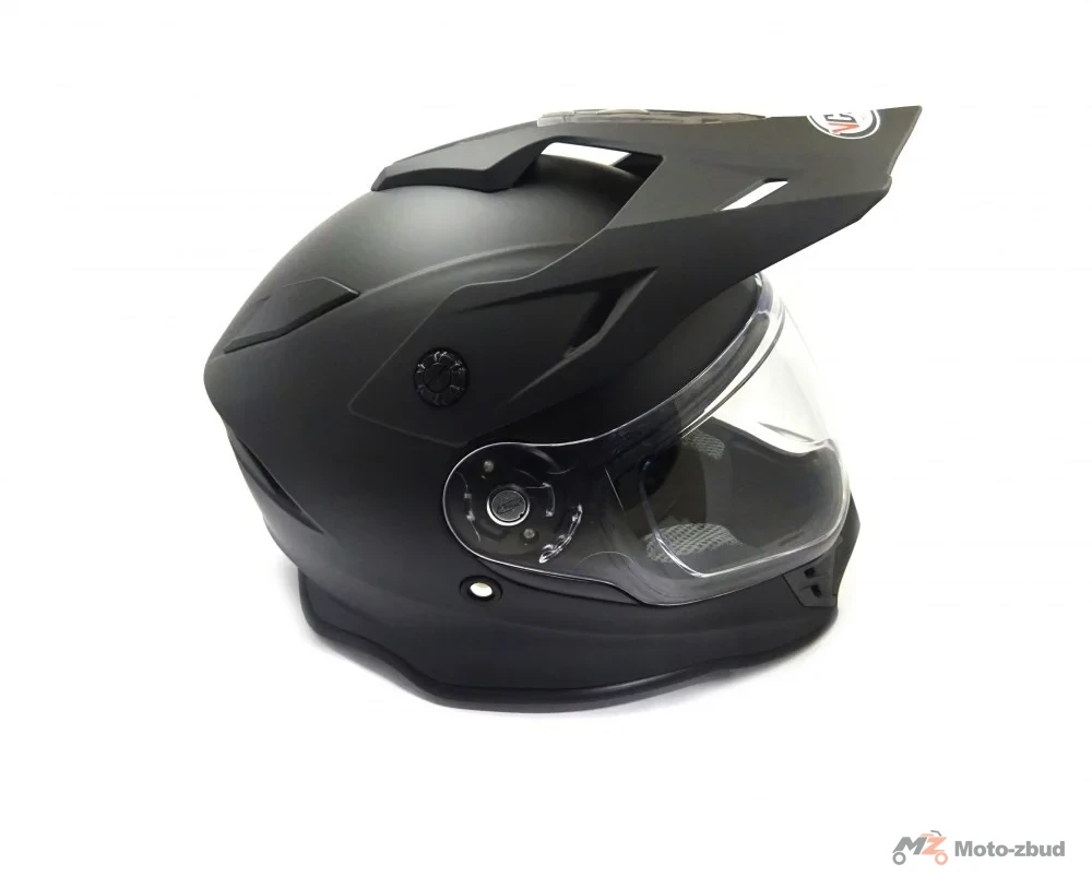 Kask VCAN model H331 Black Matt enduro z szybą i blendą czarny mat S — ujęcie 4