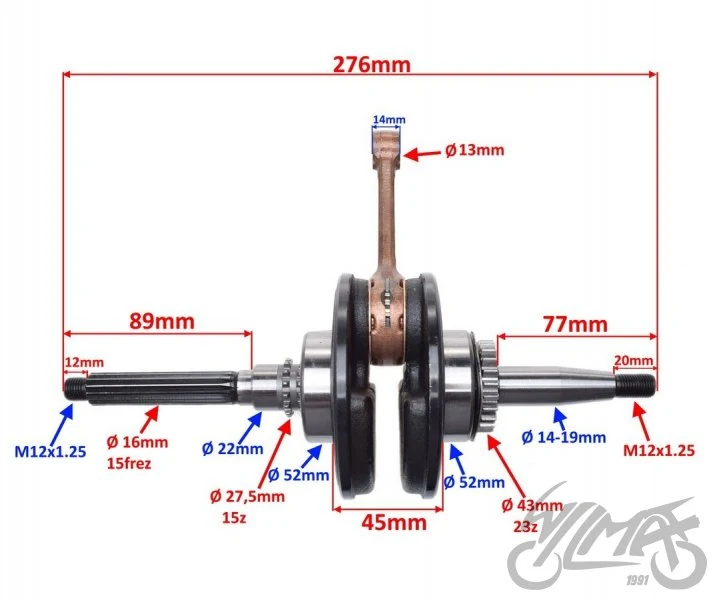 Wał korbowy do Yamahy Cygnus 125ccm — ujęcie 2