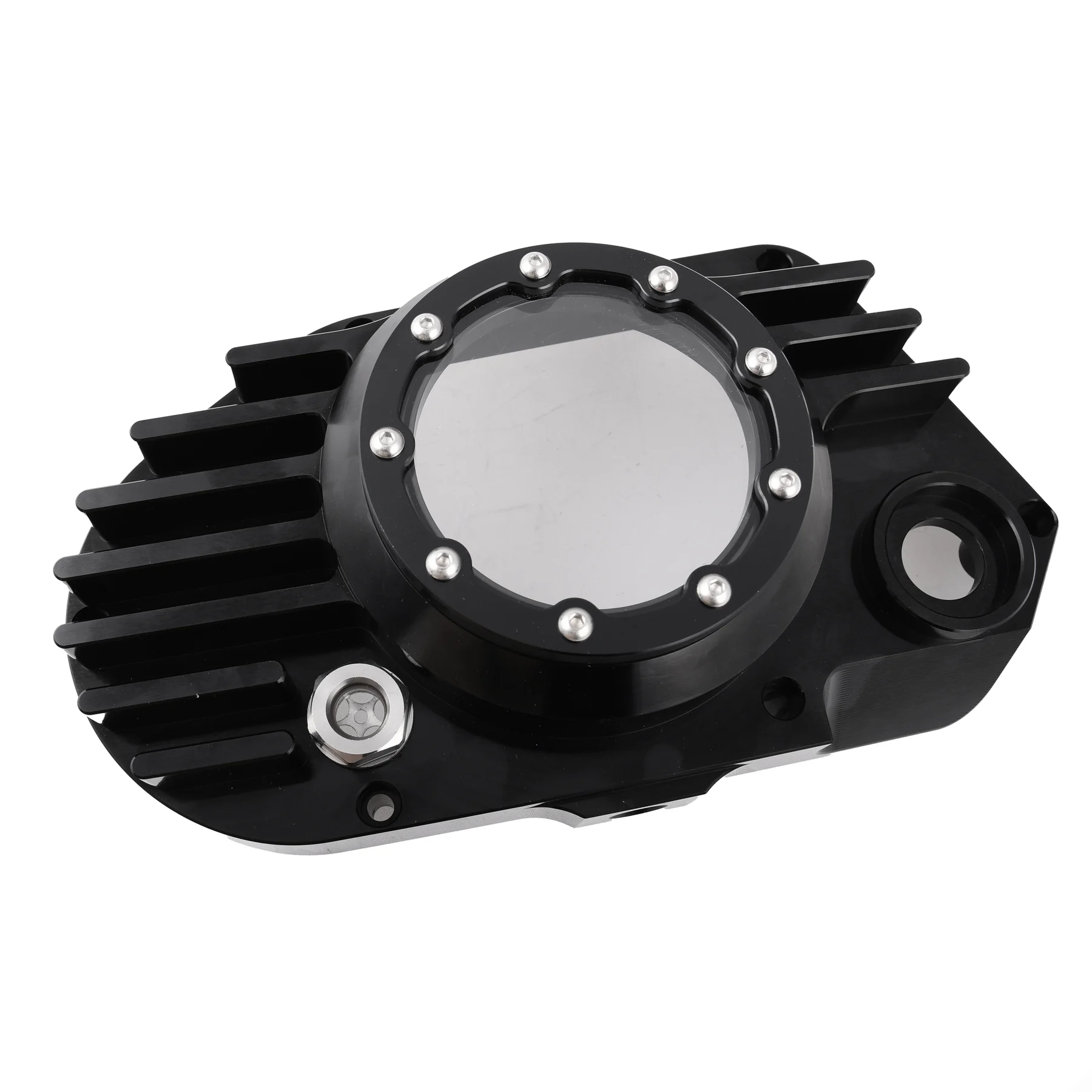 Pokrywa silnika Simson S51 SR50 lewa aluminium CNC clear czarna + śruby DPR Performance — ujęcie 7