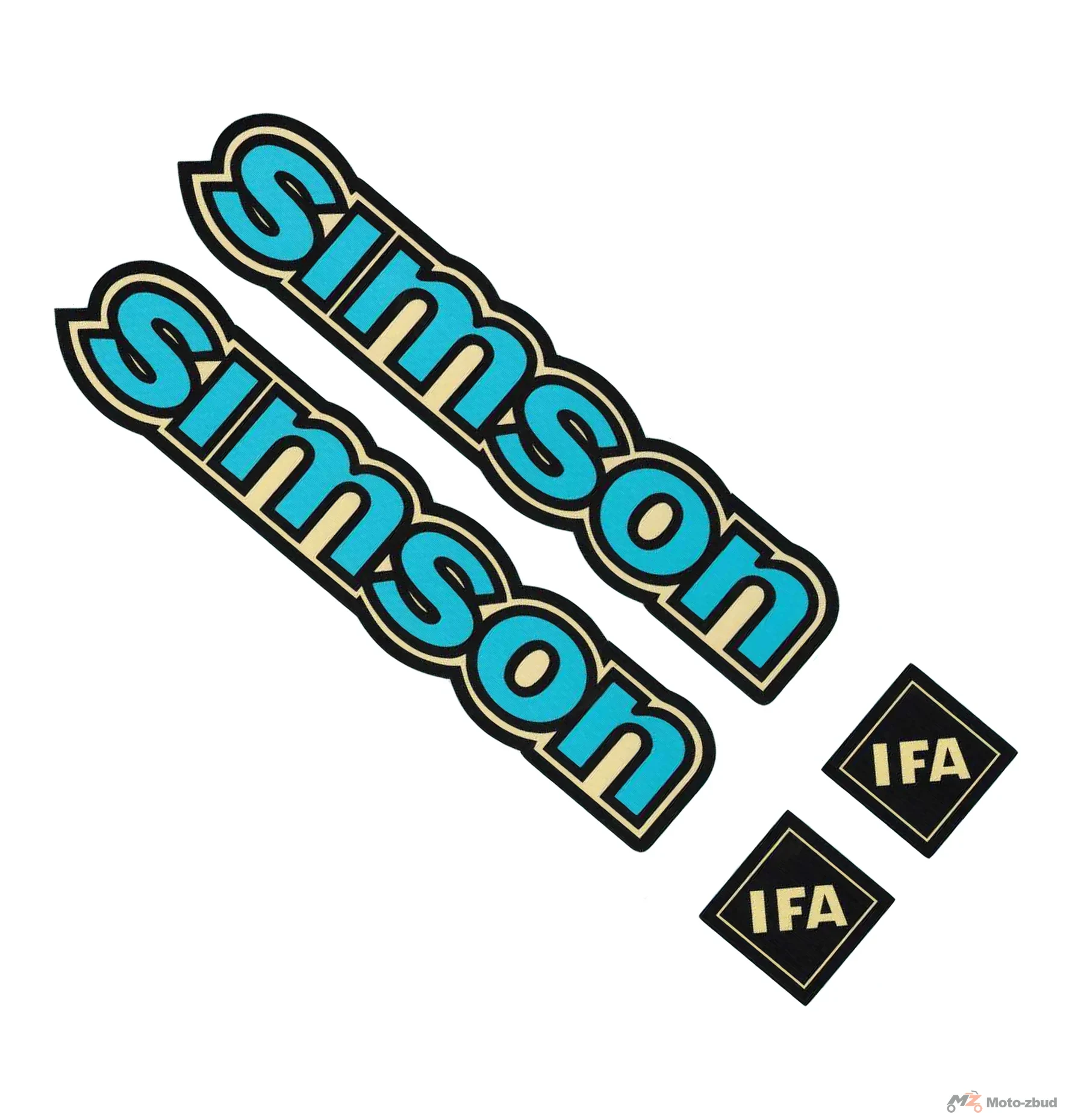 Naklejka Simson zbiornika S50 IFA niebieska retro premium wodna kpl.