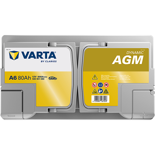 Akumulator 80 Ah 800A 315×175×190/P+ AGM Start-stop Varta 580901080K262 — ujęcie 4