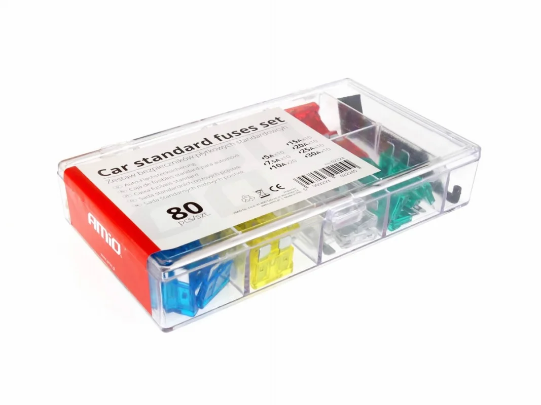 Bezpieczniki płytkowe standard pudełko 80 szt. MIX — ujęcie 2