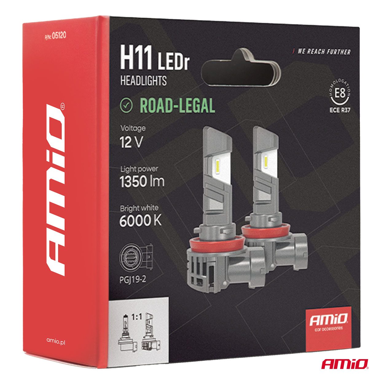 Żarówki samochodowe LEDr z homologacją drogową R37 E-MARK H11 PnP FAN 18 W — ujęcie 13