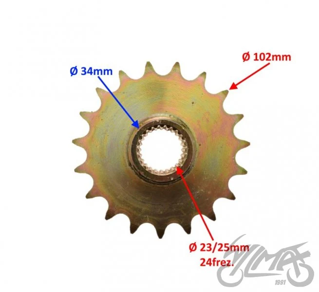 Zębatka przód zdawcza 19z 520 do ATV Bashan 250 — ujęcie 2