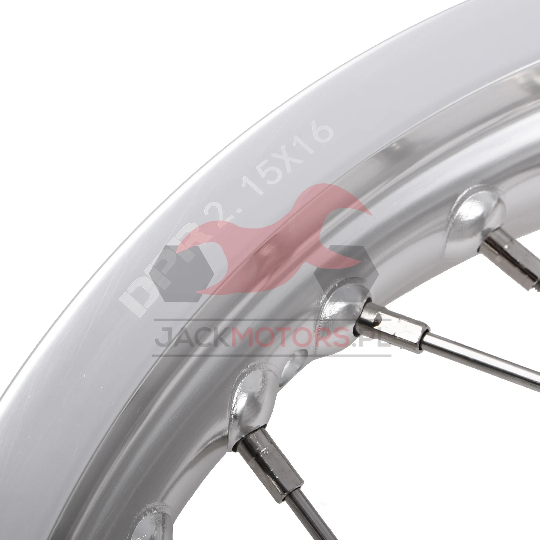 Koło jezdne tył MZ ETZ 251 2,15 × 16 aluminium DPR Classic srebrna piasta + szprychy INOX — ujęcie 3