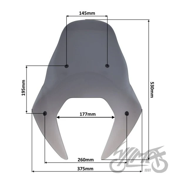 Szyba owiewka do qjmoto SRT600 53 cm dymiona — QJMotor SRT600 — ujęcie 2