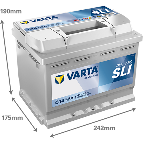 Akumulator 56 Ah 480A 242×175×190/P+ Varta 556400048K262 — ujęcie 2