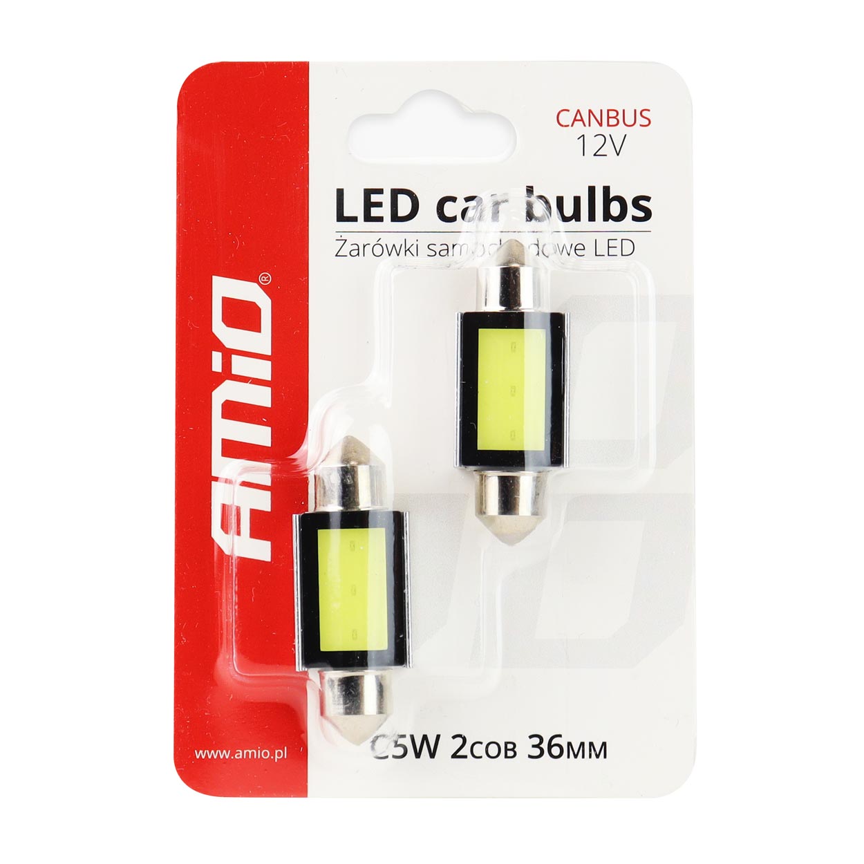 Żarówki LED CANBUS COB3 Festoon C5W C10W C3W 36 mm White 12 V — ujęcie 3