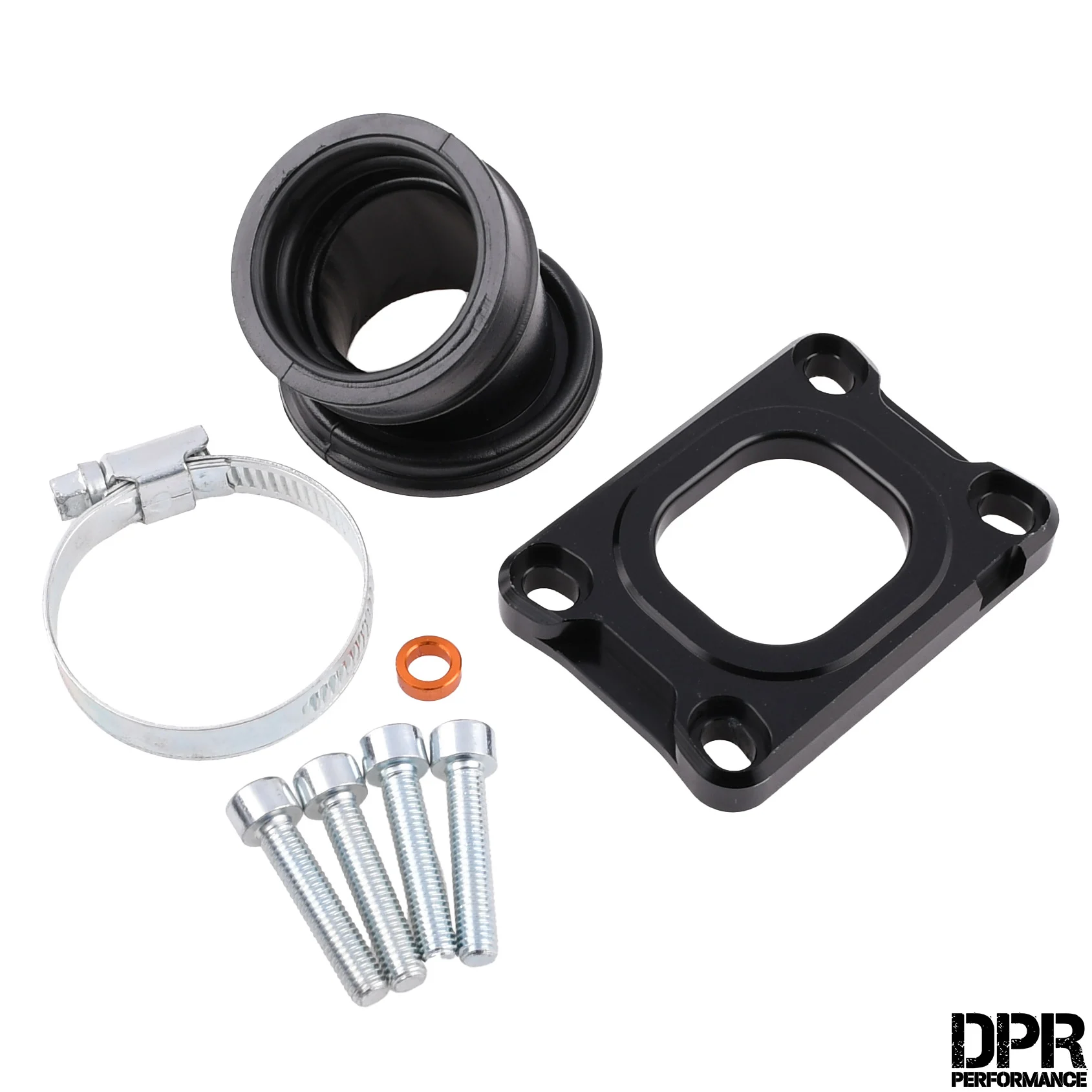 Króciec ssący DPR Performance 360 19-28 mm CNC czarny Minarelli AM6 / Derbi Senda LC — ujęcie 1