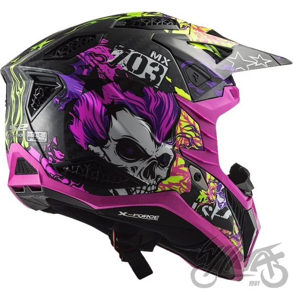 Kask LS2 MX703 C X-Force Fireskull Violet — rozmiar L — ujęcie 4