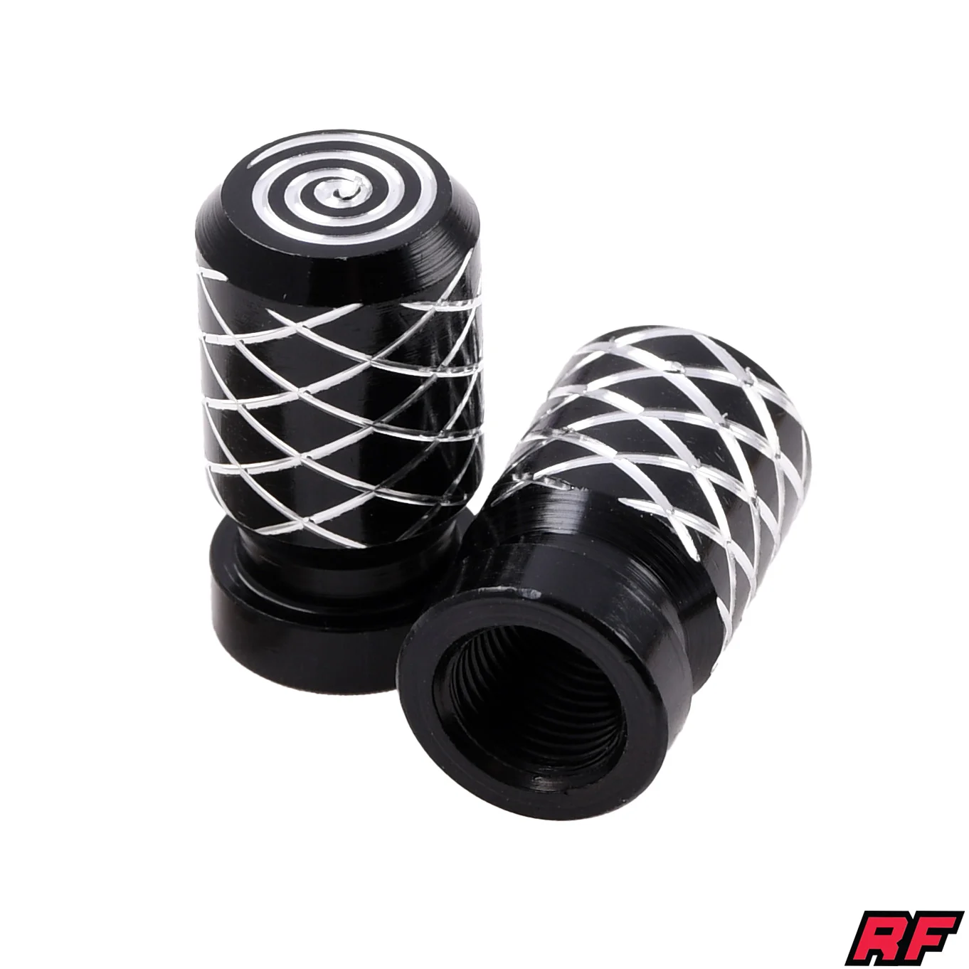 Nakrętka wentyla Racing Force grid czarna 2szt — ujęcie 1