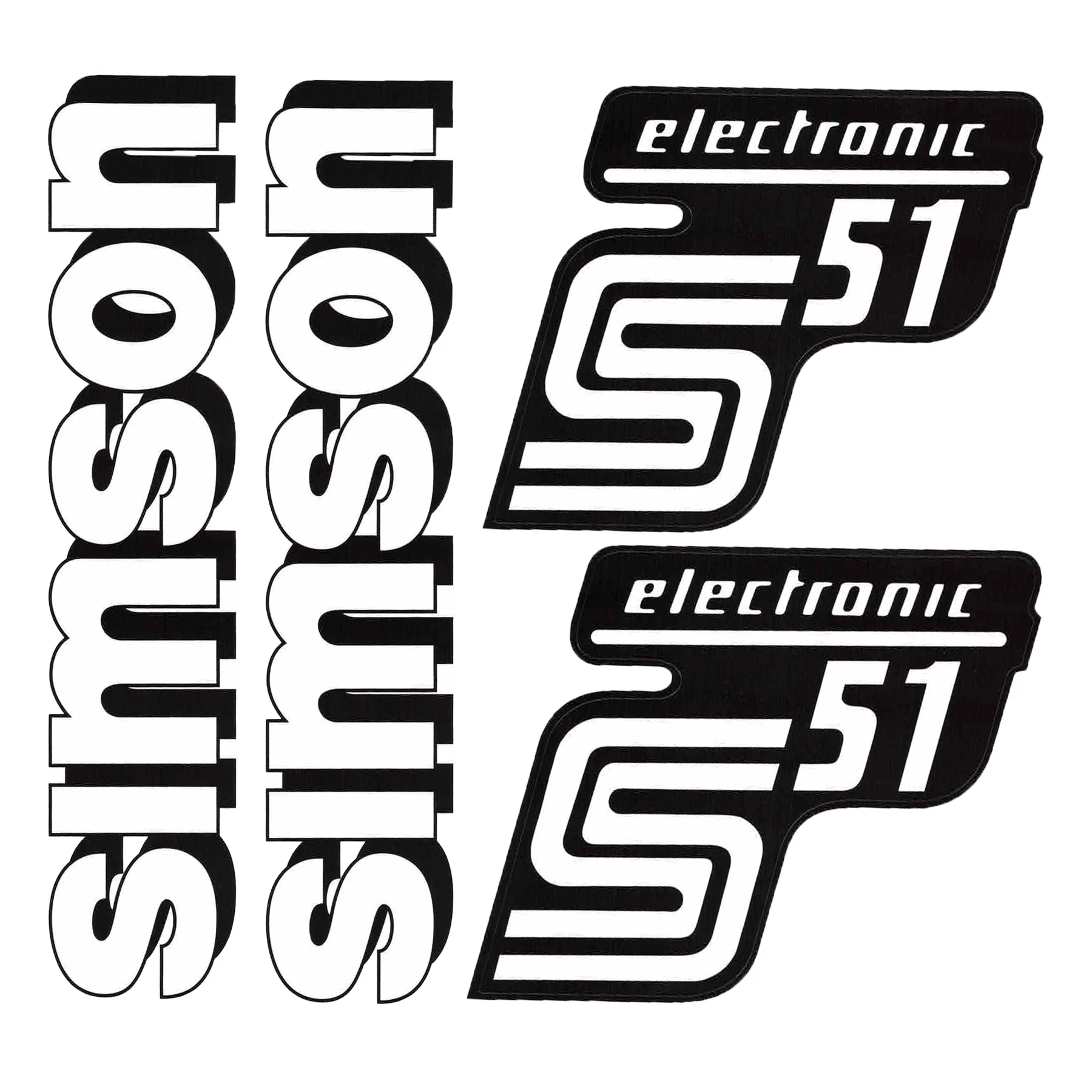 Naklejka Simson pokrywy i zbiornika S51 electronic biała premium kpl. — ujęcie 1