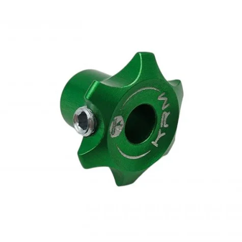 Pokrętło / nakrętka śruby regulacyjnej pompy hamulca aluminium CNC zielone KRM Pro Ride — ujęcie 1
