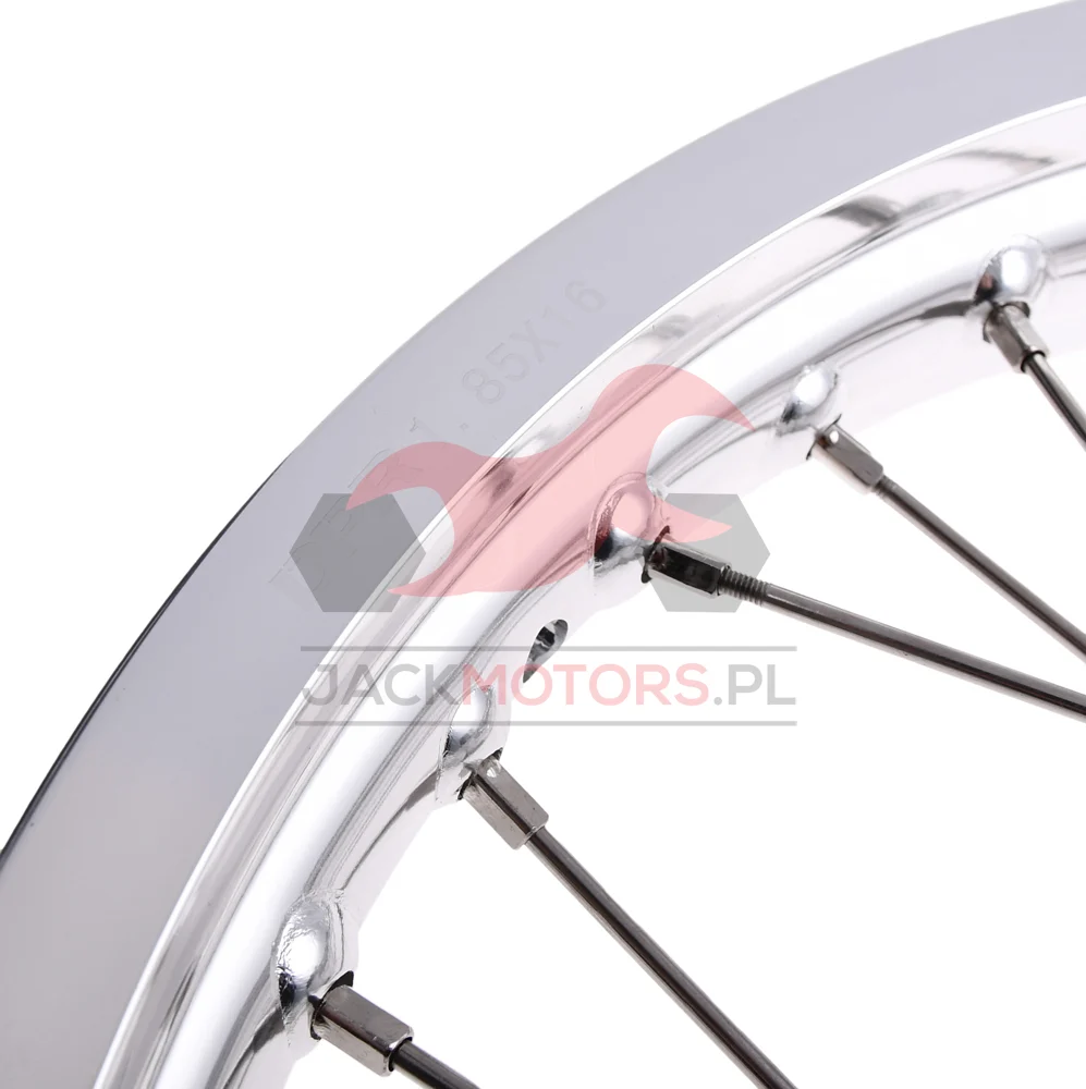 Koło jezdne Simson S51 1,85 × 16 aluminium DPR Classic srebrna piasta + szprychy INOX — ujęcie 2
