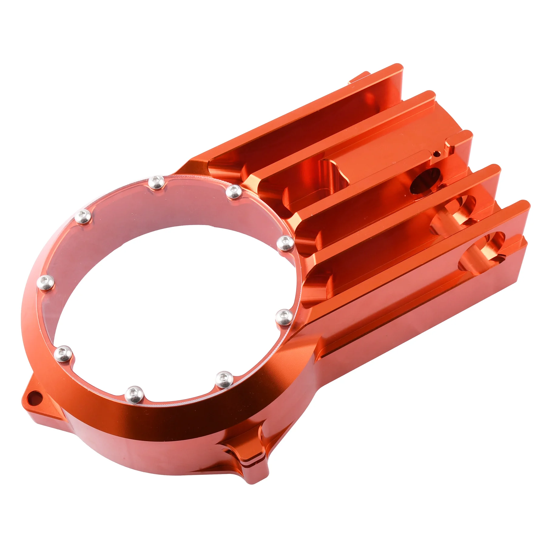 Pokrywa silnika prawa DPR Performance CNC Clear do Simson S51, SR50 — pomarańczowa — ujęcie 6