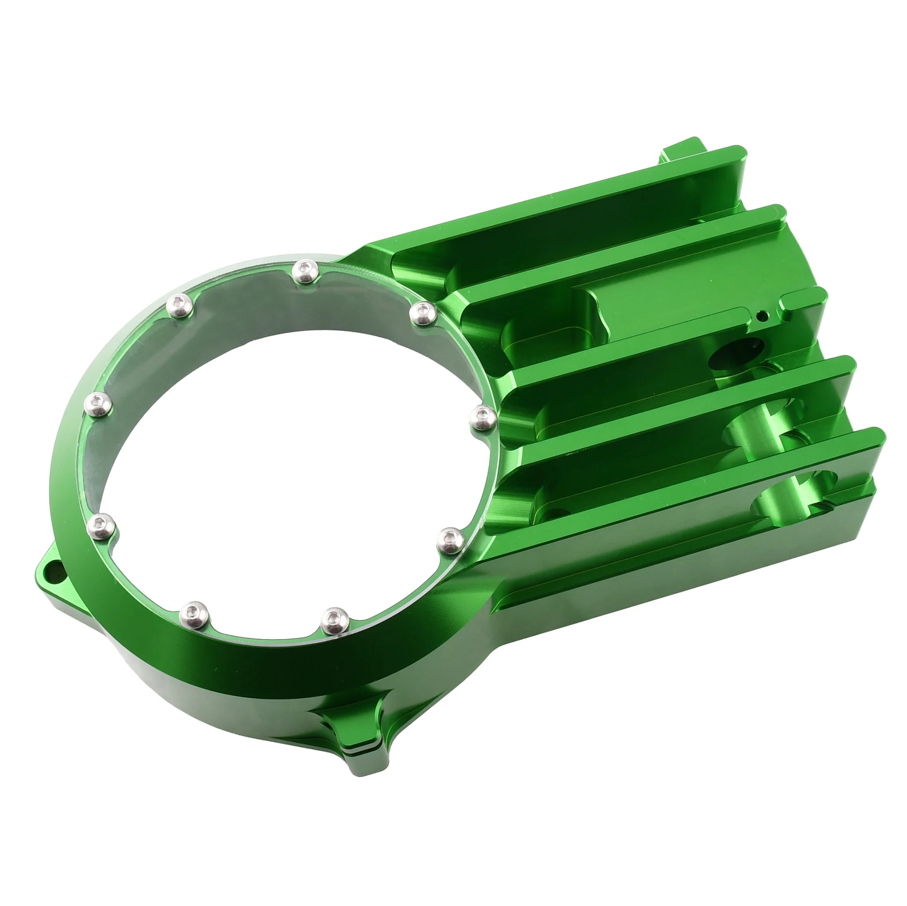 Pokrywa silnika prawa DPR Performance CNC Clear do Simson S51, SR50 — zielona — ujęcie 6