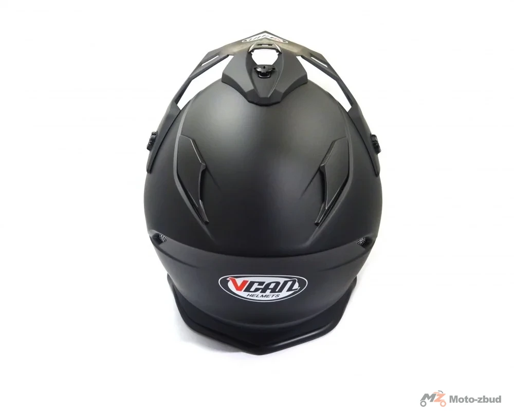 Kask VCAN model H331 Black Matt enduro z szybą i blendą czarny mat S — ujęcie 5