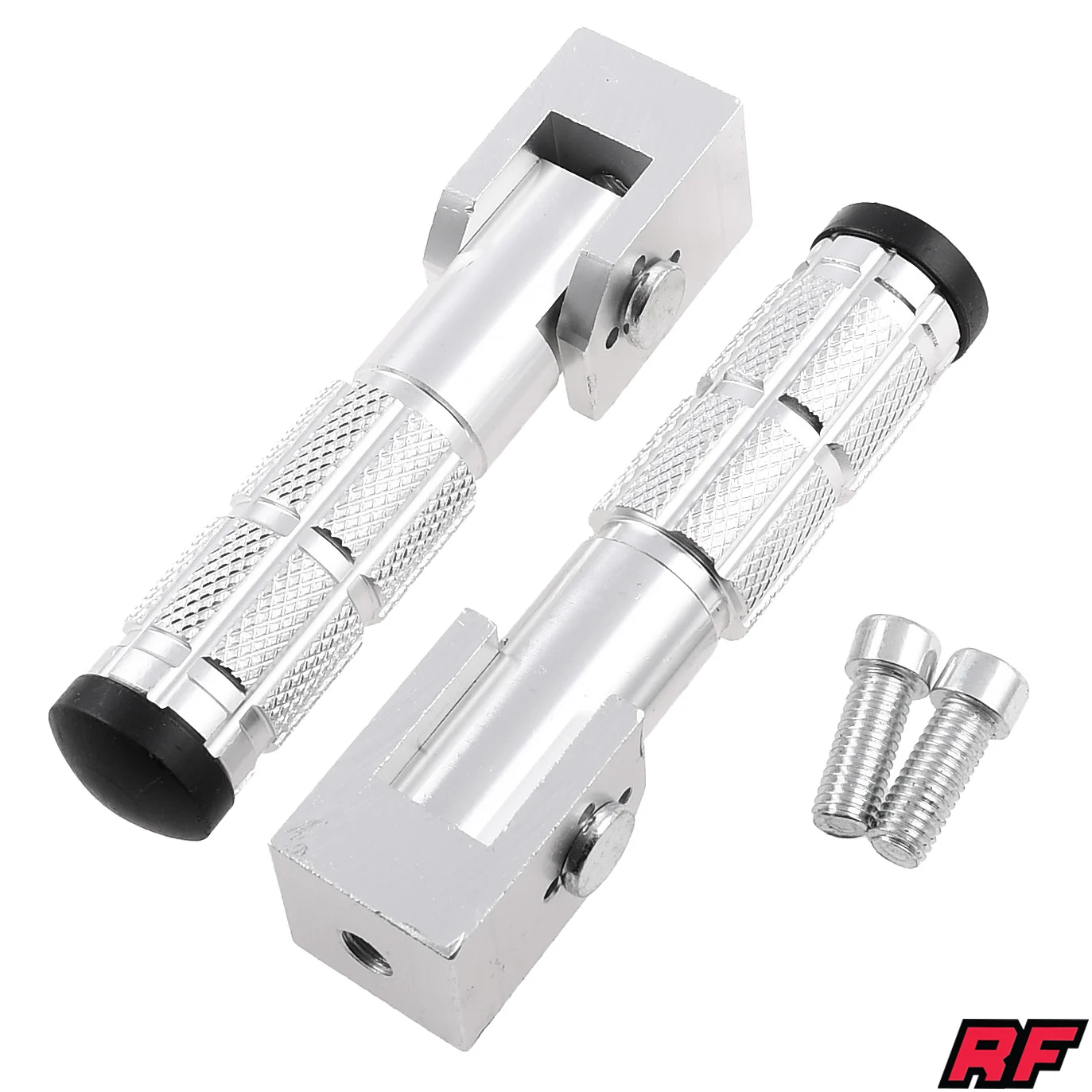 Podnóżek pasażera uniwersalny aluminium CNC srebrny Racing Force kpl. — ujęcie 1