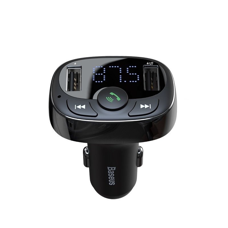 Transmiter FM do samochodu BASEUS 2x USB, Bluetooth - czarny — ujęcie 5