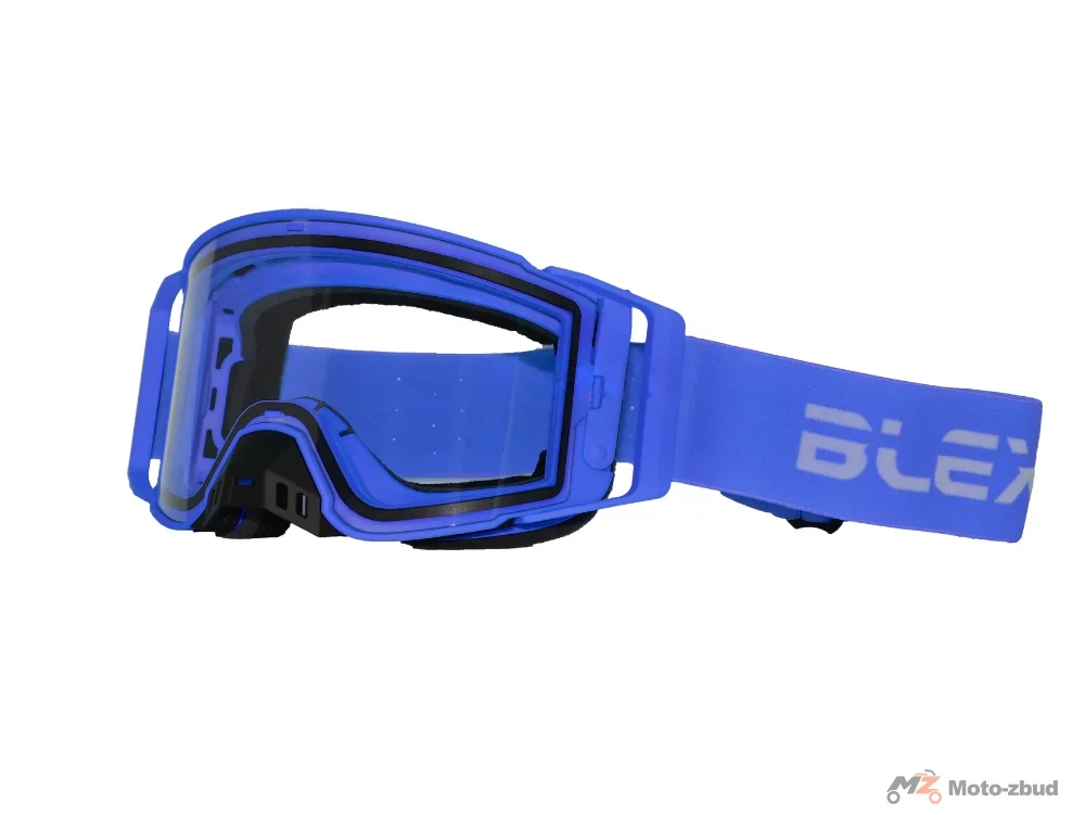 Gogle crossowe BLEXX YH-290 niebieski mat/szybka przezroczysta+przyciemniana — ujęcie 1