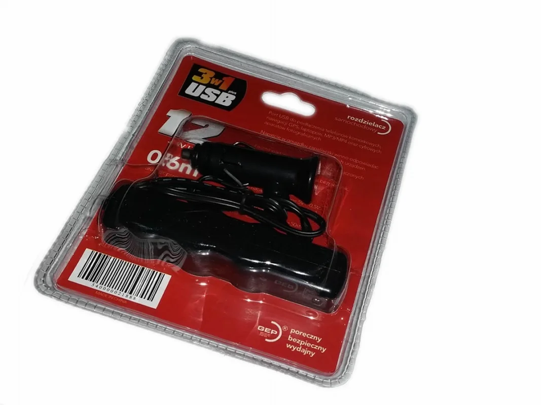 Rozgałęziacz gniazda zapalniczki - potrójny + USB — ujęcie 2