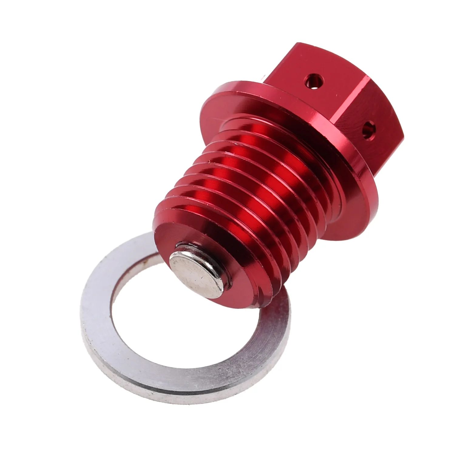 Śruba spustu oleju Simson Racing Force CNC M14 × 1,5 mm z magnesem czerwona — ujęcie 2