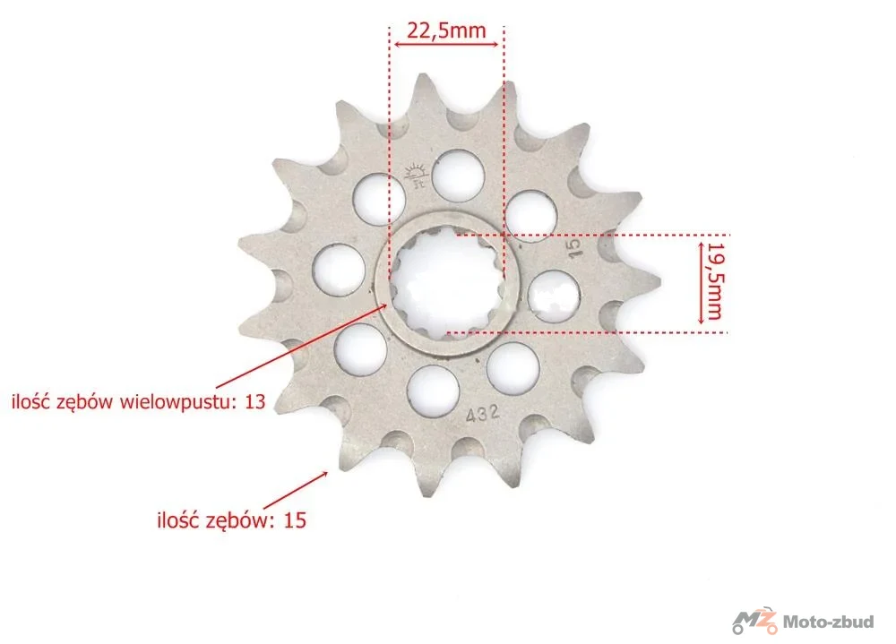 Zębatka przód 520 15z JT F432-15SC Suzuki DR 350 400 — ujęcie 4